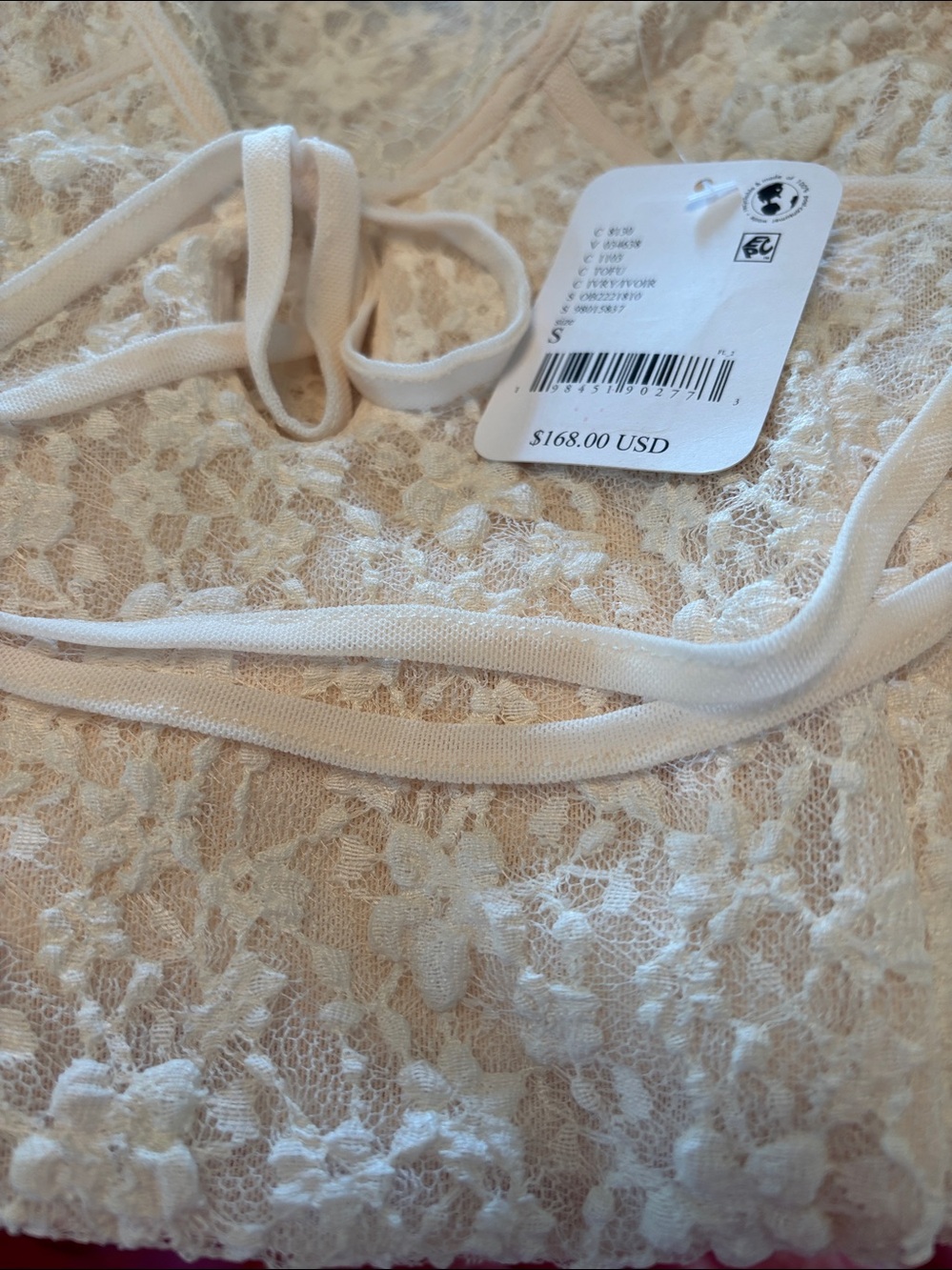 NWT! Free People Petra Lace Mini Dress Ivory Side Zipper ~ S - Picture 6 of 6